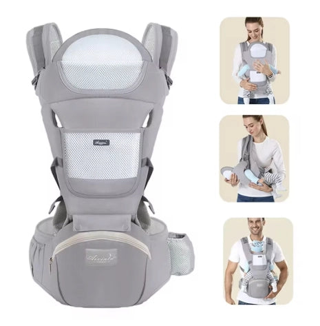 Ergonomisk bæresele med hoftesete og oppbevaringslommer - Komfort for baby og forelder